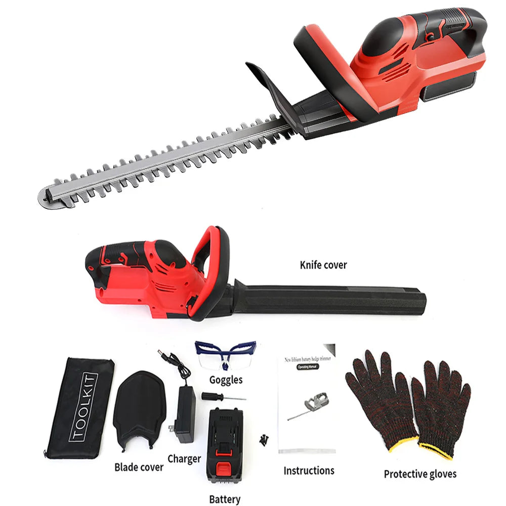 Cordless Hedge Trimmer With 3.0Ah Battery Charger For Lawn Care