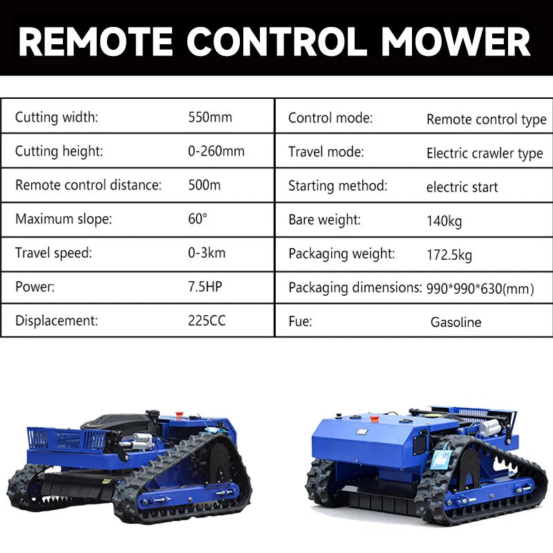 RELYMG Wireless Remote Control Robotic Lawn Mower All Terrain Cutter