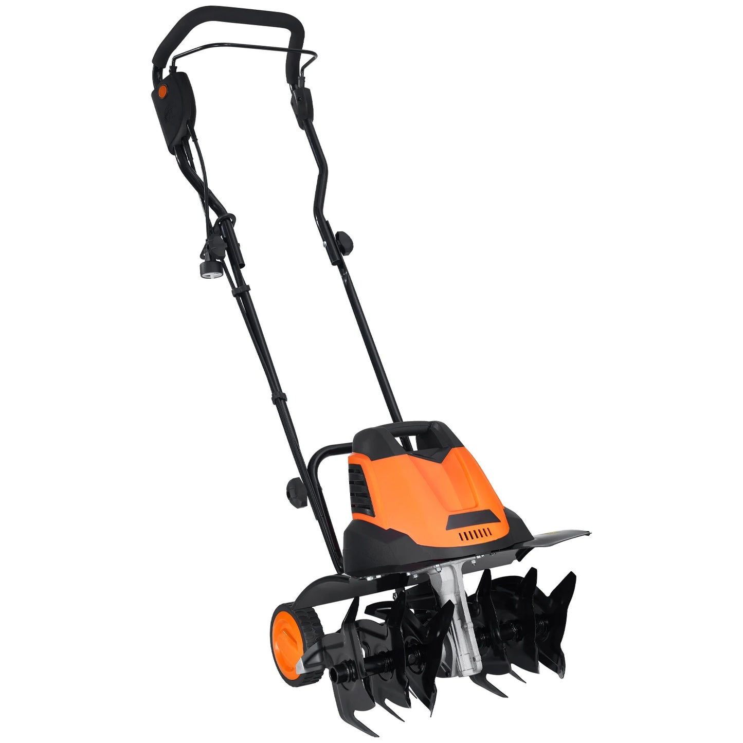 SucceBuy 12 Amp Corded Electric Tiller Cultivator With Steel Tines