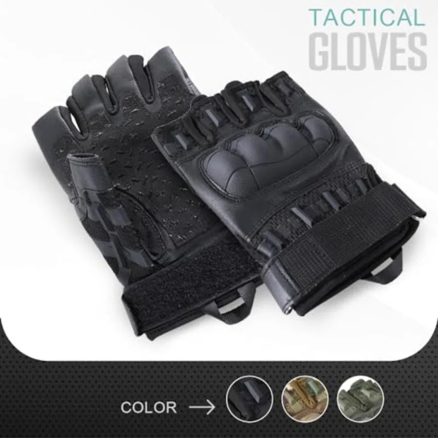 Fingerless Tactical Gloves For Men Airsoft Motorcycle Cycling Outdoor