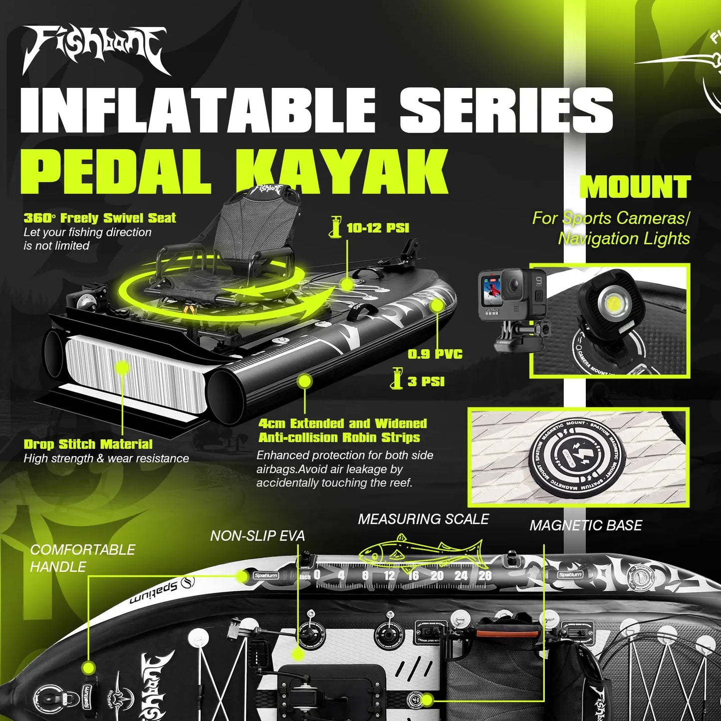 Spatium Two Person Fishing Kayak With Efficient Pedal Drive