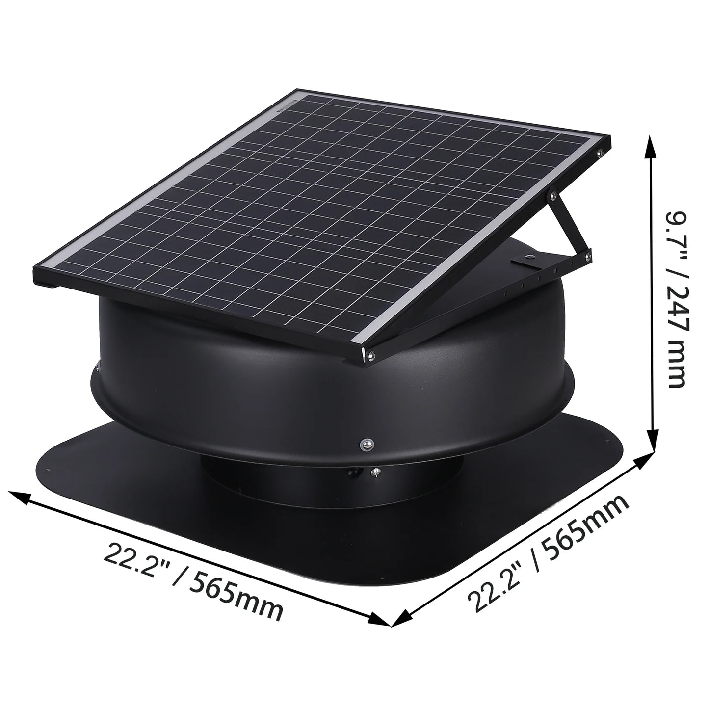 VEVOR Solar Attic Fan 40W 1230 CFM with Smart Adapter