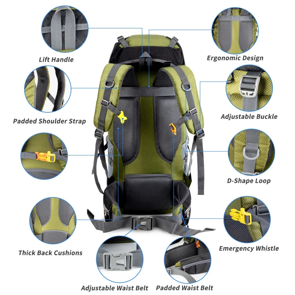 Night Cat Waterproof Lightweight Hiking Backpack For Men And Women All Seasons
