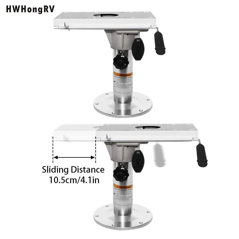 Aluminum Adjustable Boat Seat Pedestal With Slide