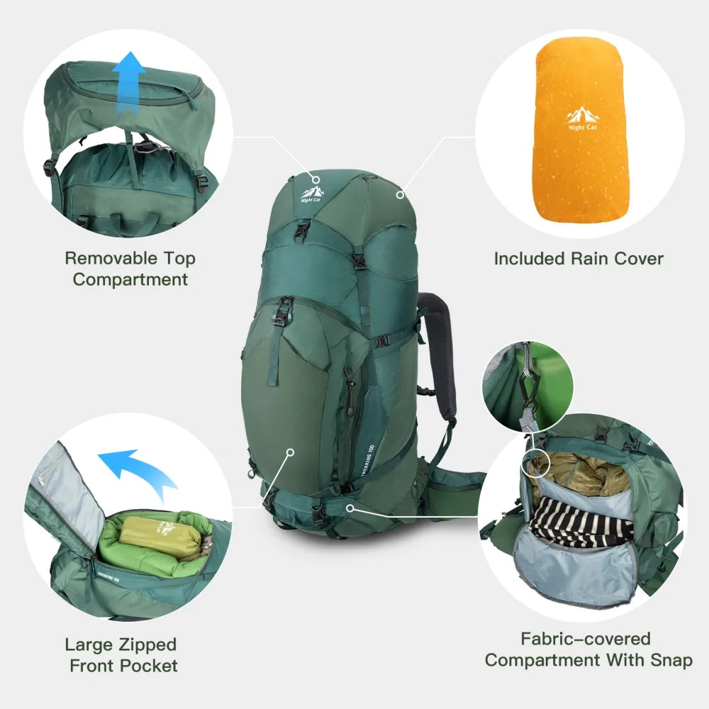 Night Cat Internal Frame Hiking Backpack Men And Women Waterproof