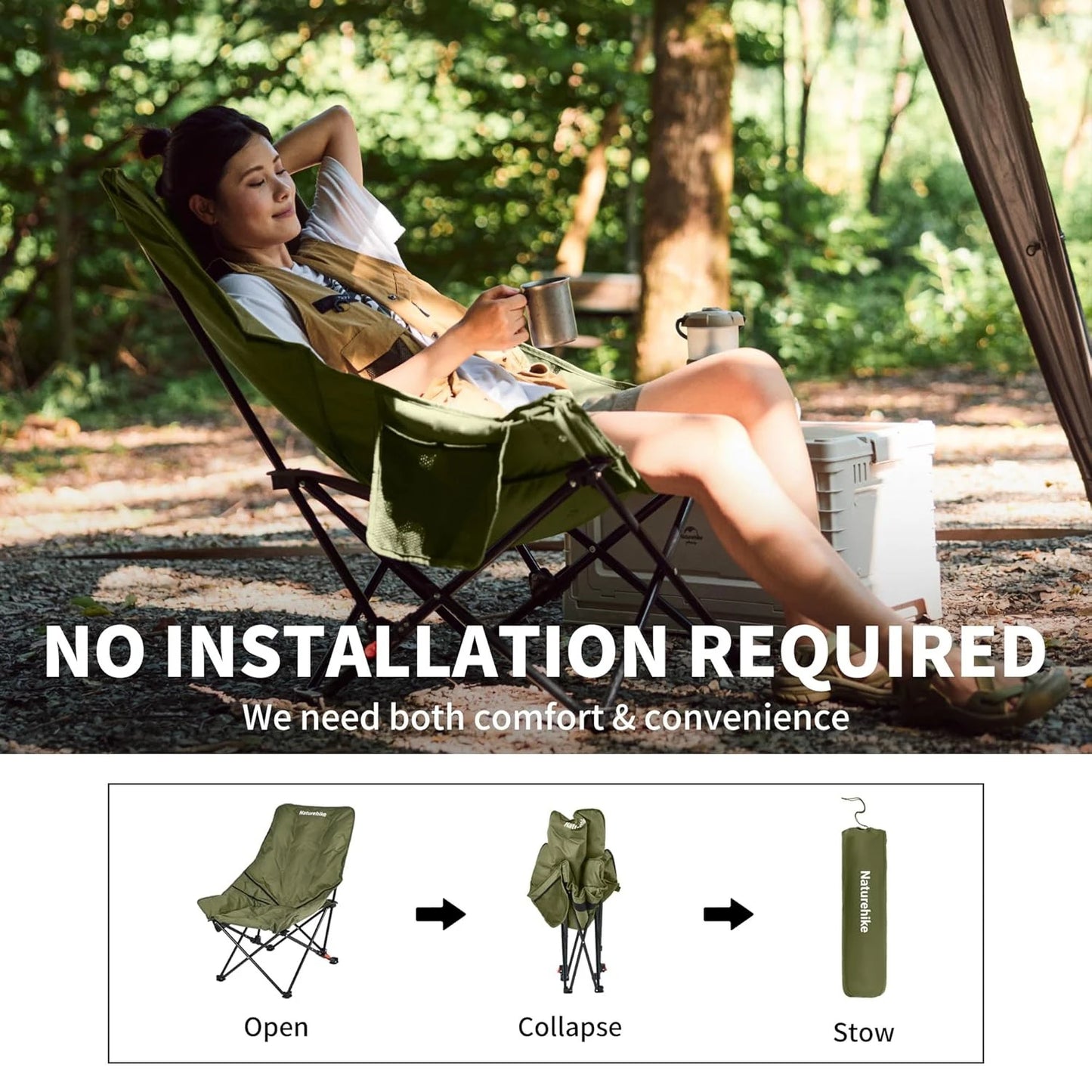 Naturehike High Back Moon Chair For Camping And Outdoor Leisure