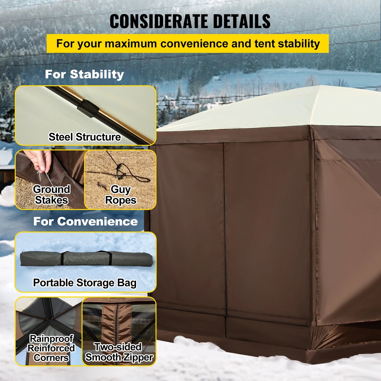 SucceBuy Pop Up Camping Gazebo Shelter For Outdoor Shade And Privacy