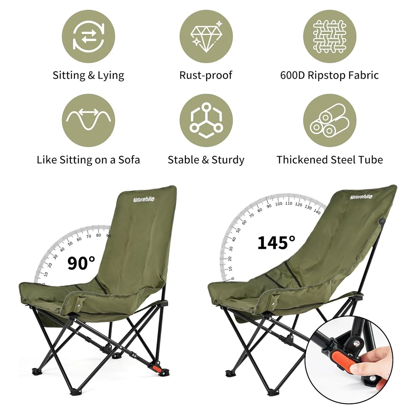 Naturehike High Back Moon Chair For Camping And Outdoor Leisure