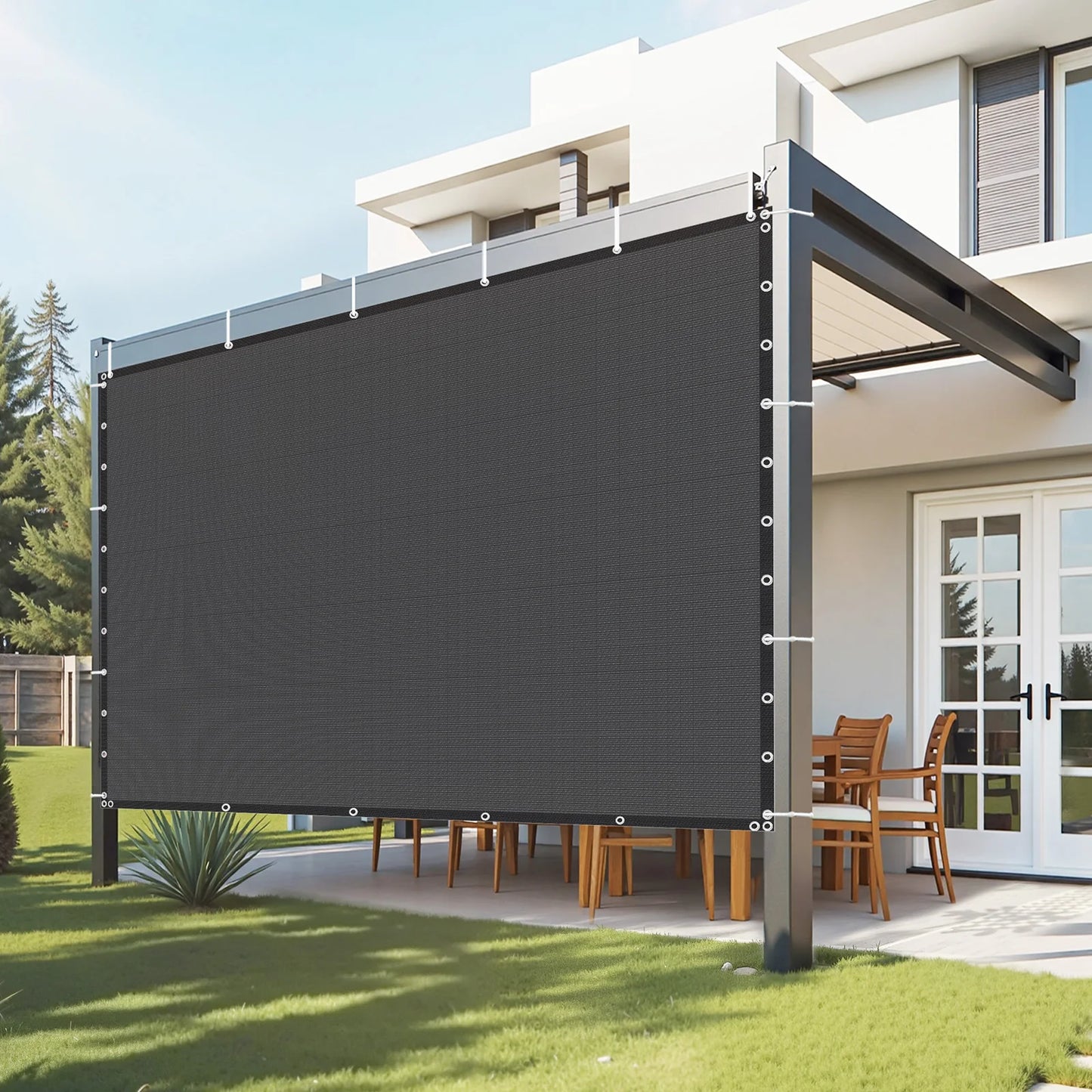 SucceBuy 90 Percent Sun Shade Cloth HDPE 140 GSM For Pergola Outdoor Privacy