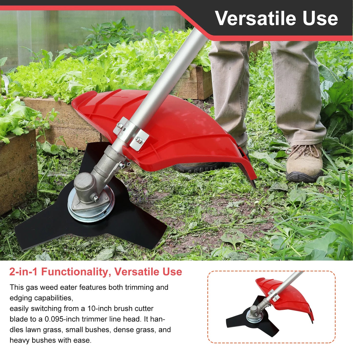 Gas Four Stroke Weed Eater 31cc Straight Shaft Trimmer