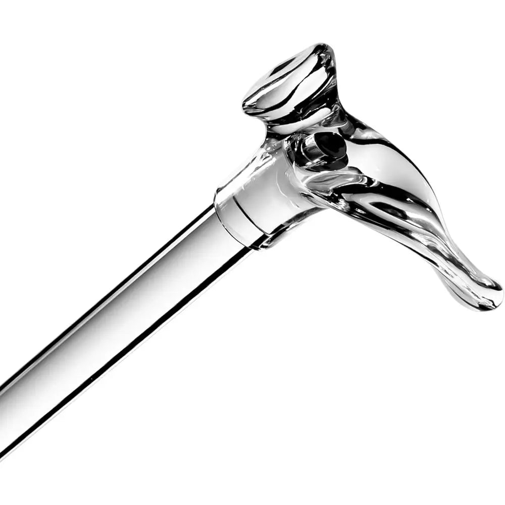Clear Lucite Walking Stick With Palm Grip For Right Handed