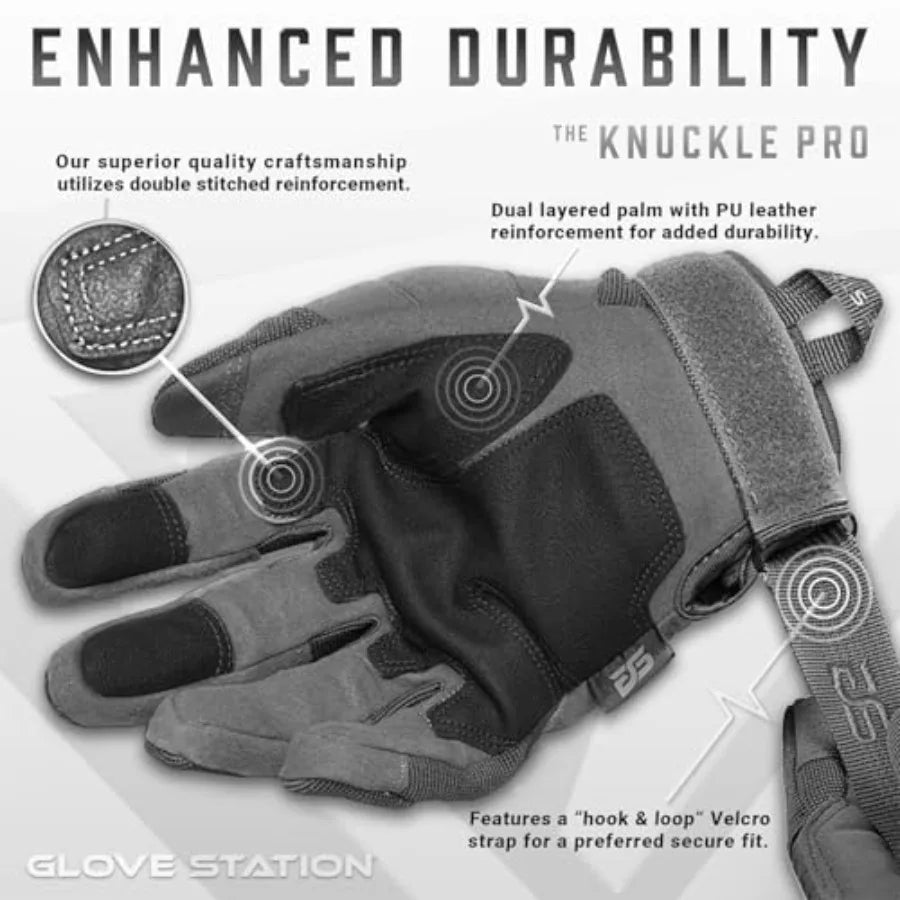 Knuckle Protective Gloves For Men Touchscreen Riding And Outdoor Work