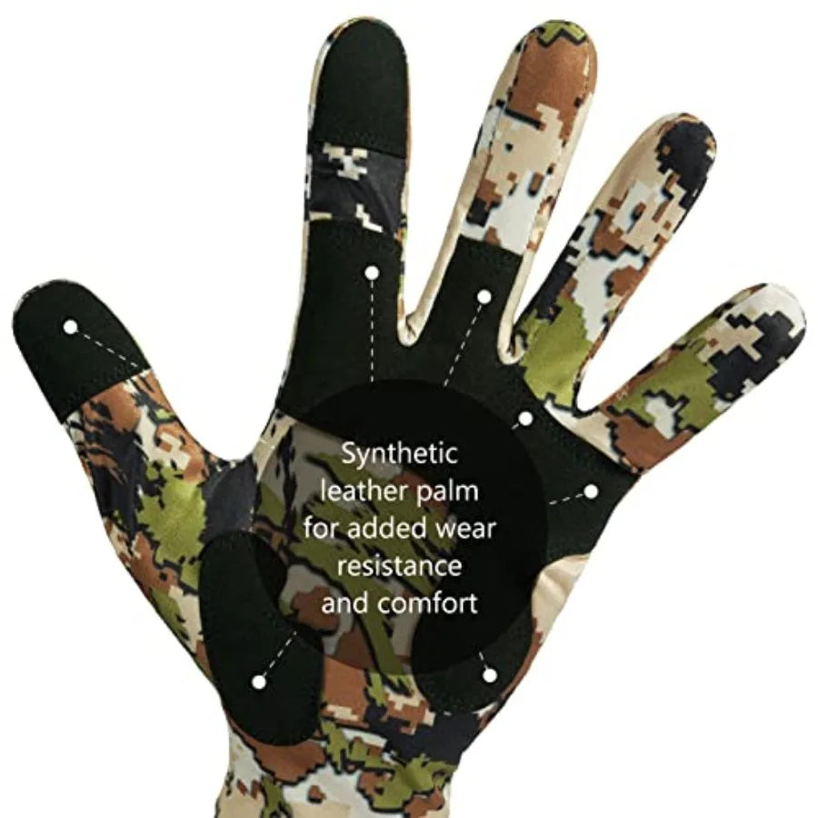Camo Hunting Gloves UPF 50 Plus Lightweight Touchscreen Outdoor