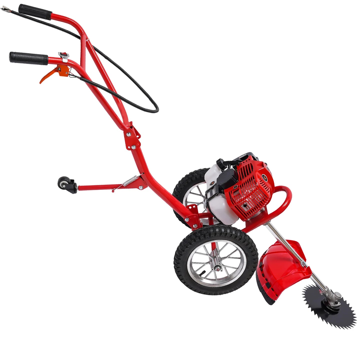 Bymaocar 2 Stroke Gas Lawn Mower Hand Push Multi Function Garden Tool