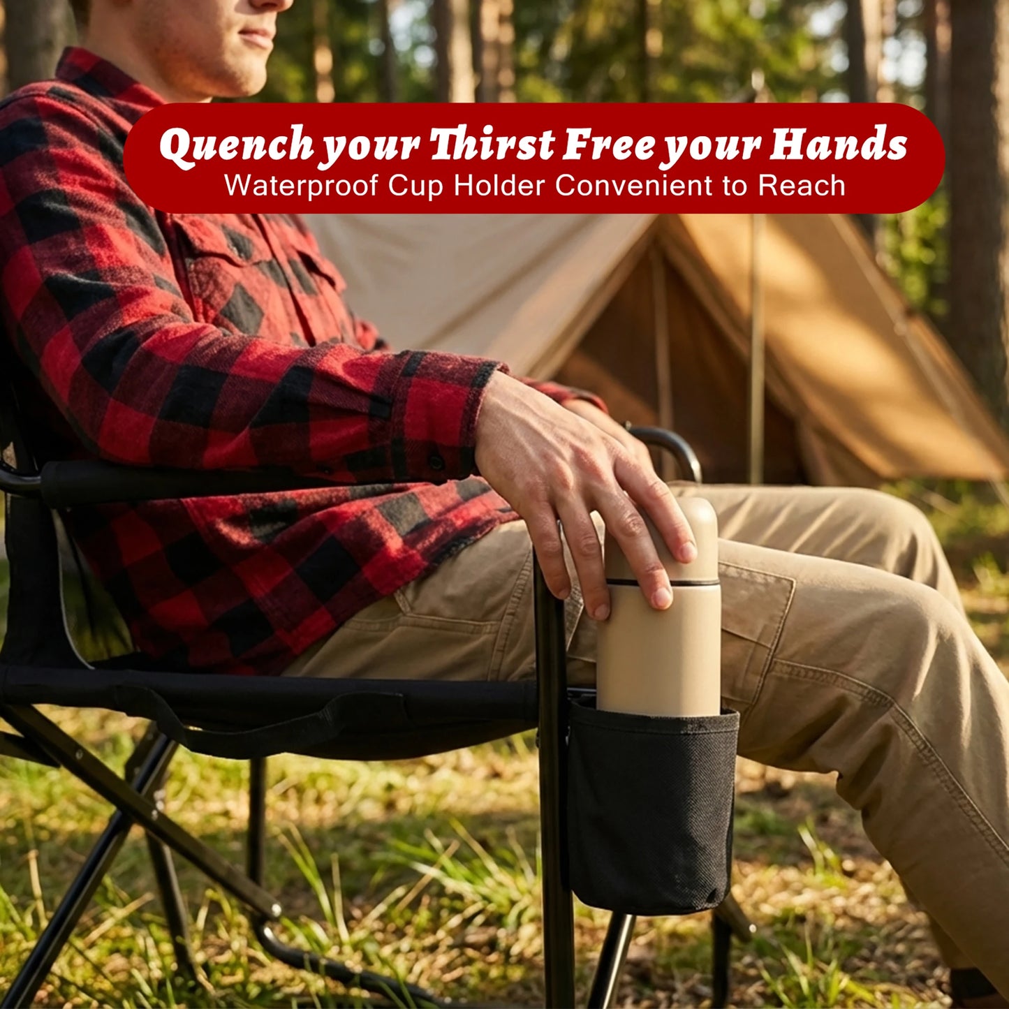 JHK Outdoor Folding Camping Chair Mesh Back Waterproof Armrests