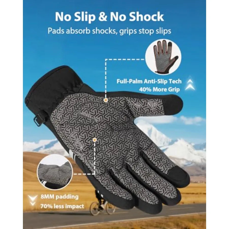 Winter Cycling Gloves for Men and Women Warm Bike Riding Gloves