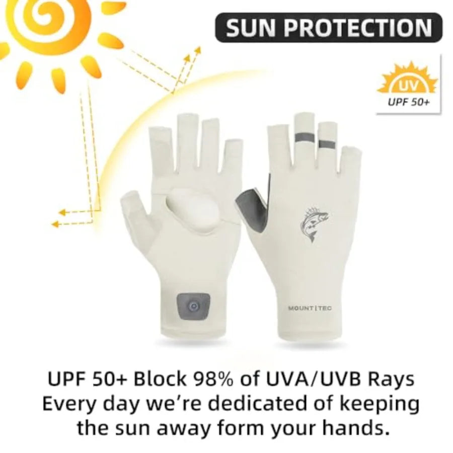 Unisex UV Protective Fingerless Gloves UPF 50 Outdoor Activities