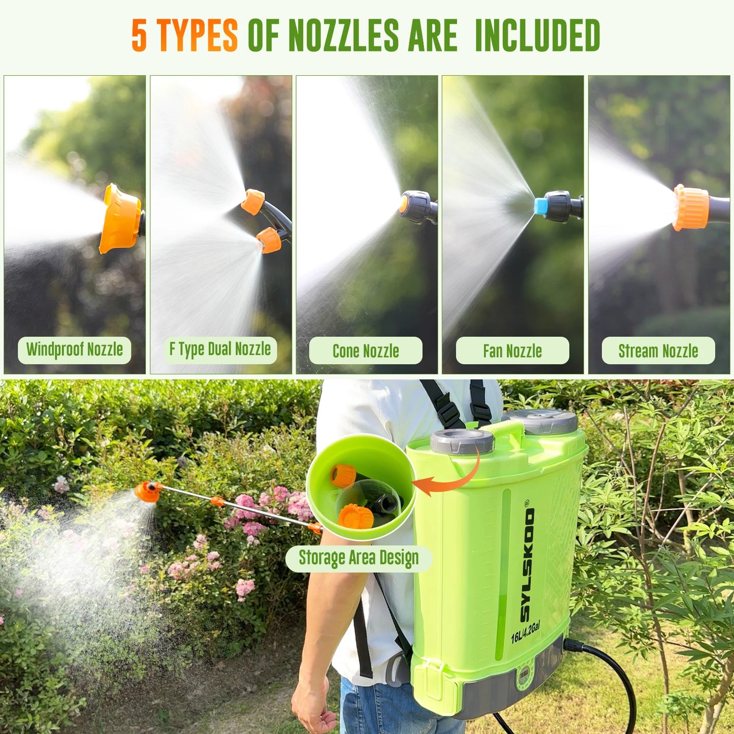 Cordless Garden Sprayer 100 PSI Battery Included Compact