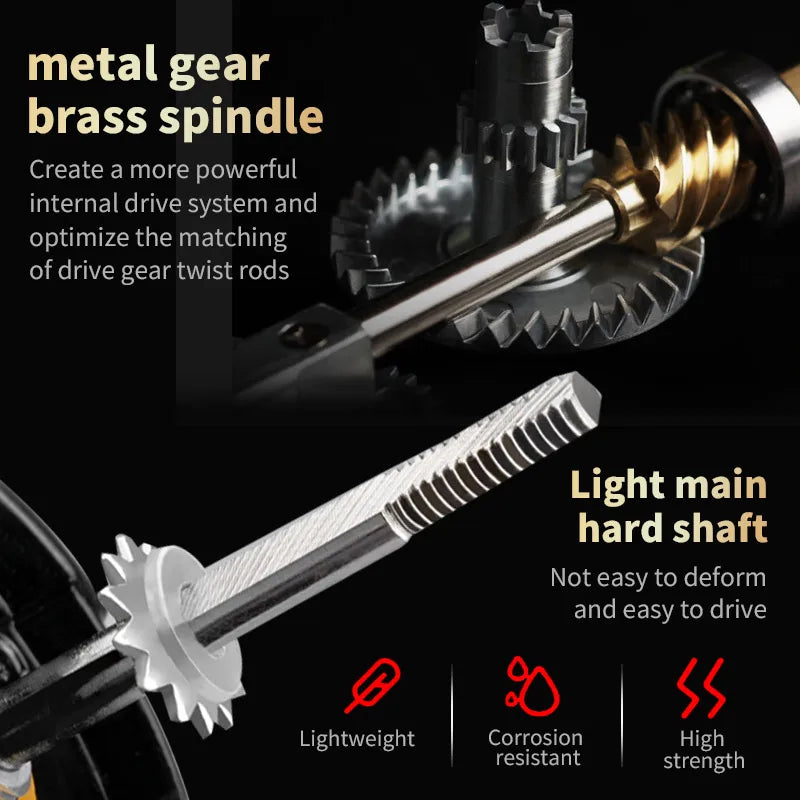 Two Hand Rotating Spinning Fishing Reel Aluminum Alloy Body