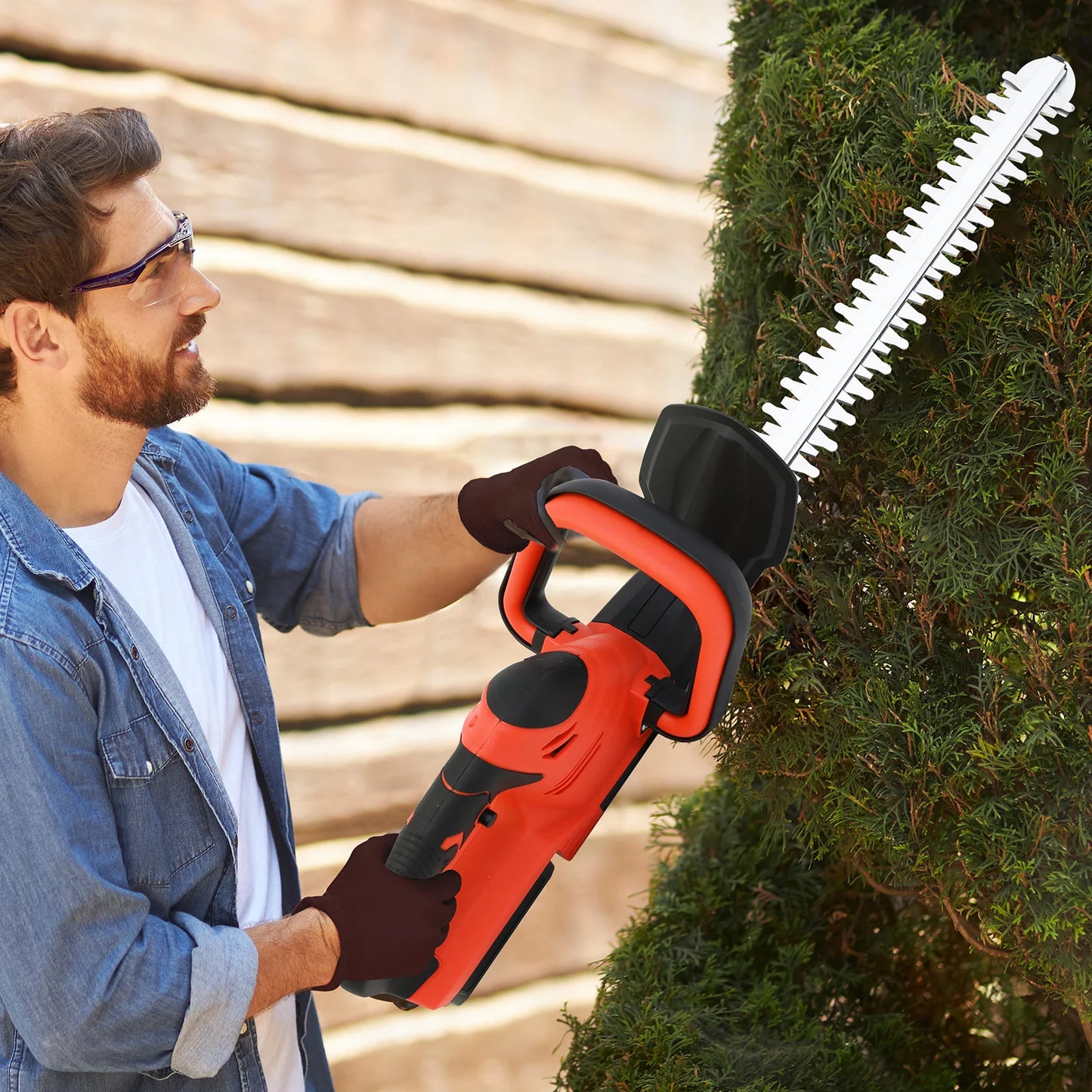 Cordless Hedge Trimmer With 3.0Ah Battery Charger For Lawn Care