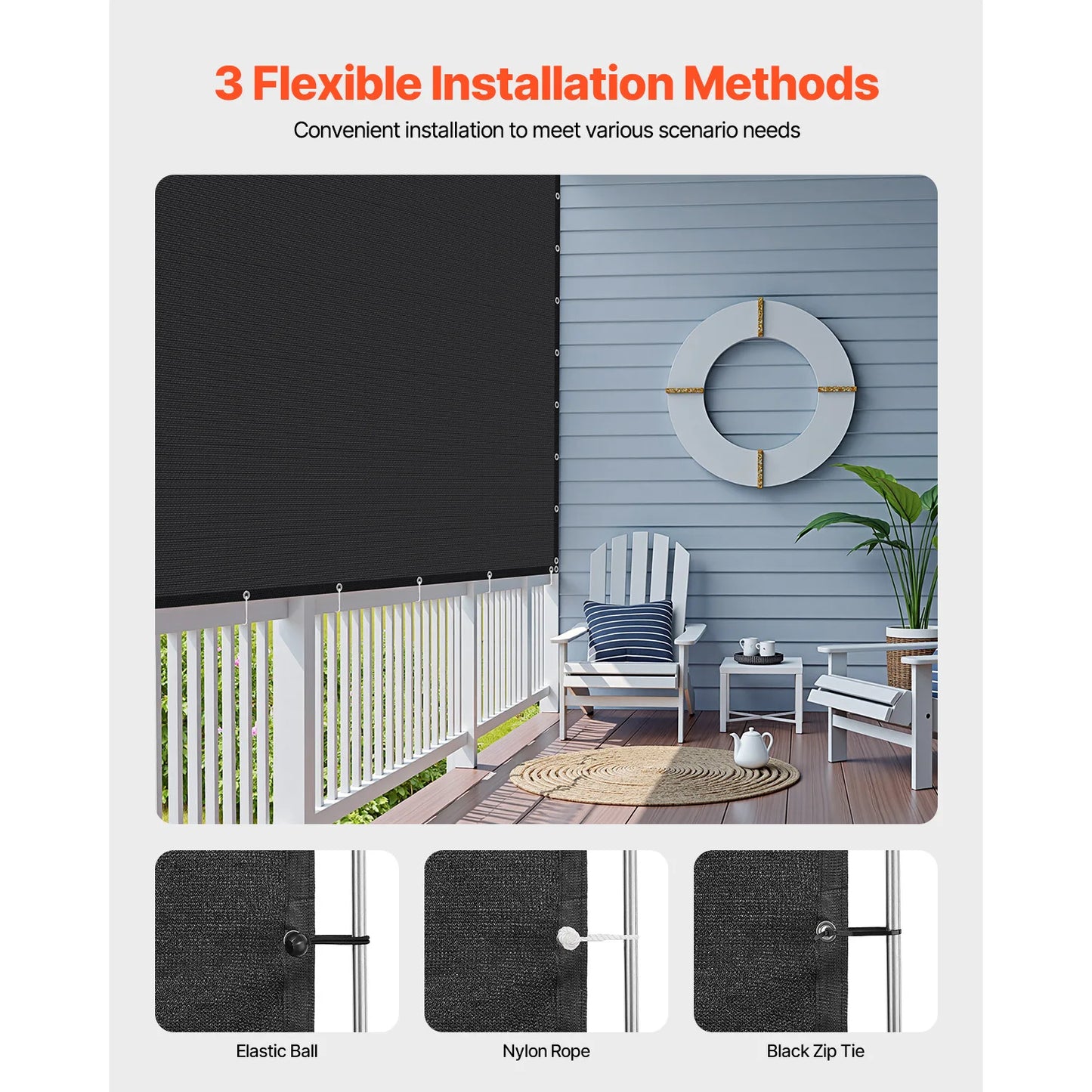 SucceBuy 90 Percent Sun Shade Cloth HDPE 140 GSM For Pergola Outdoor Privacy