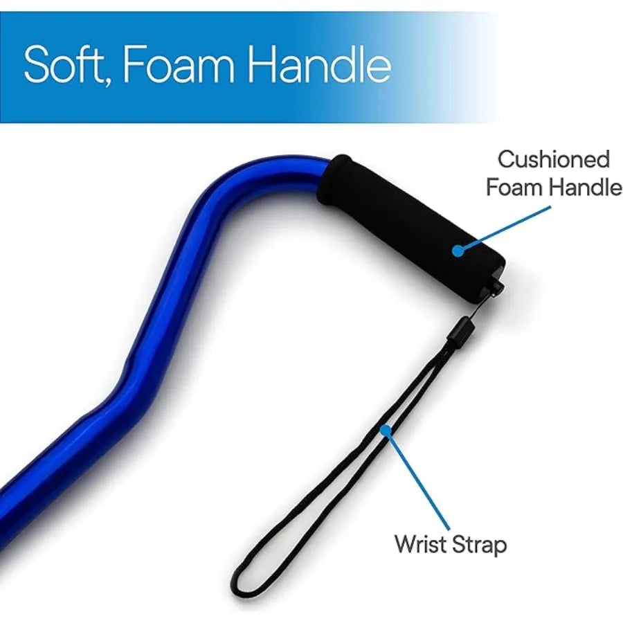 Folding Cane With Offset Foam Handle Adjustable Walking Stick