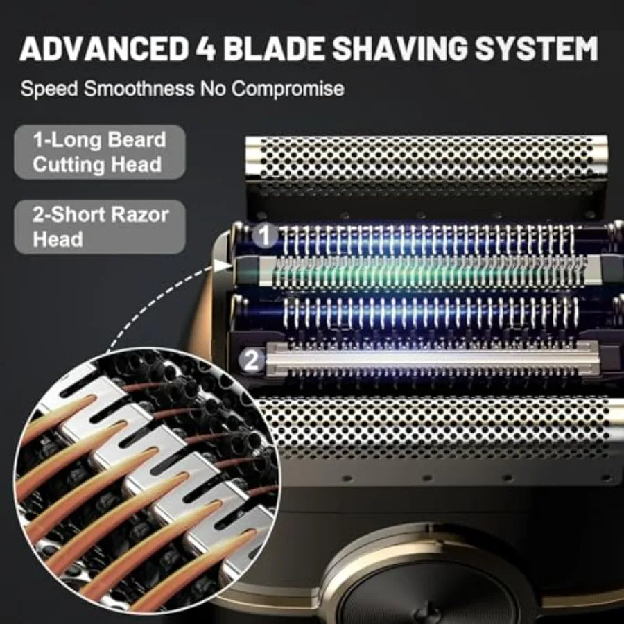Mini Foil Shaver For Men Four Floating Blades Travel