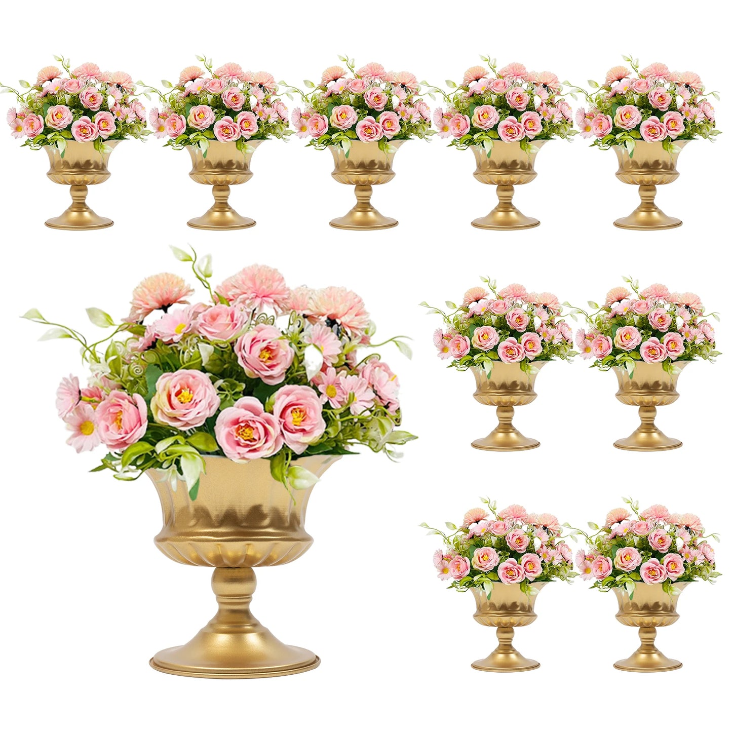10 Pcs Iron Trumpet Vases Set For Wedding Centerpieces
