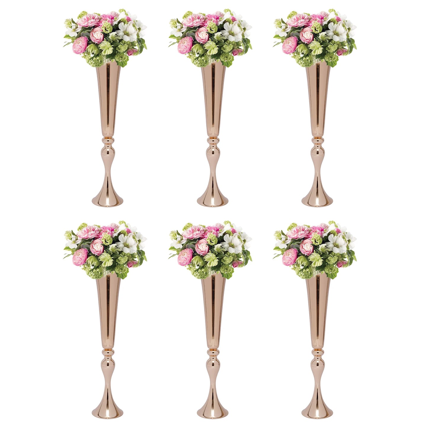 Trumpet Vase Set For Weddings Six Piece Centerpieces