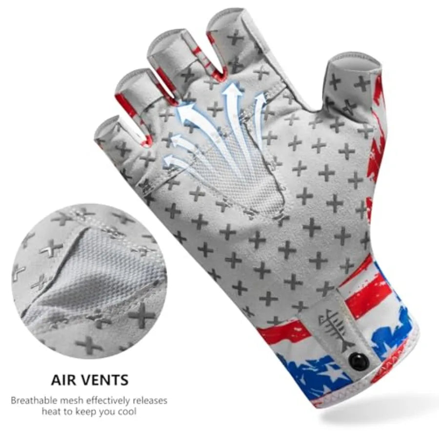 Unisex UPF 50 Plus Fingerless Gloves For Fishing Hiking Kayaking