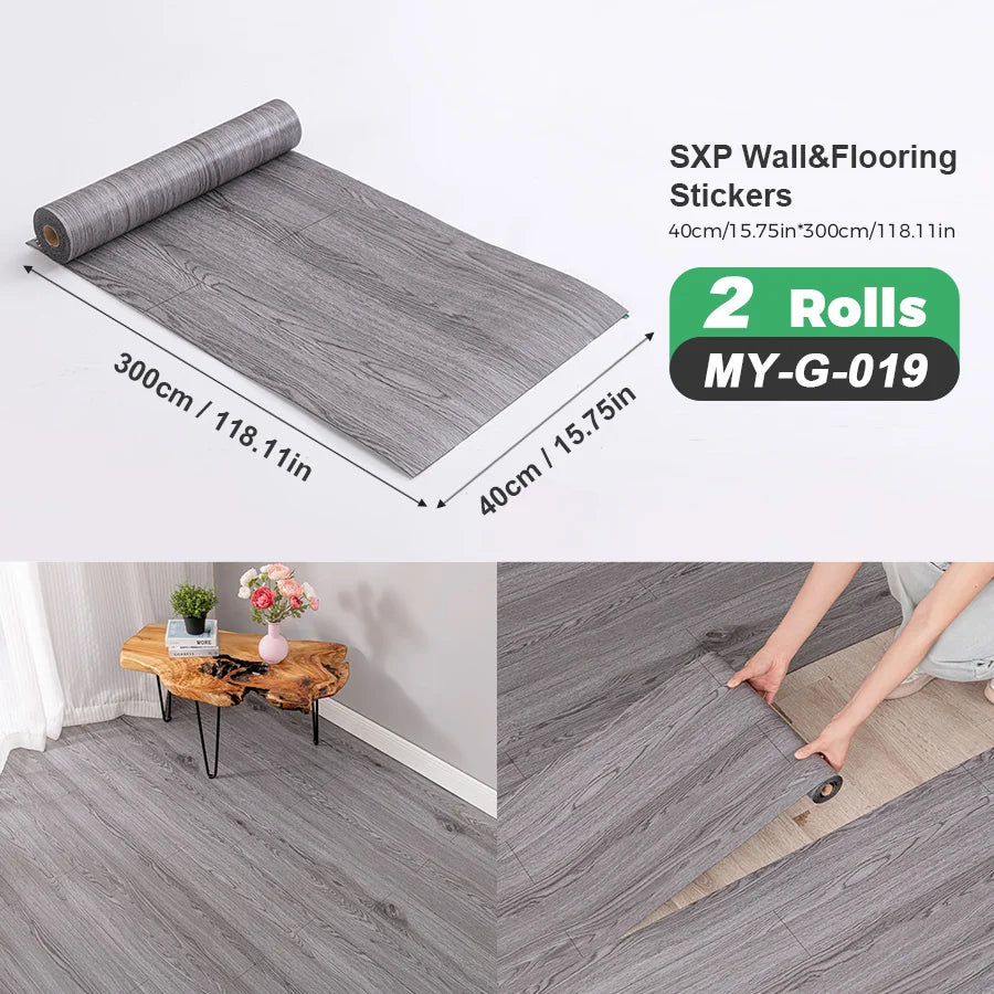Self Adhesive Wall And Floor Sticker Wood Grain Marble Design 2 Rolls