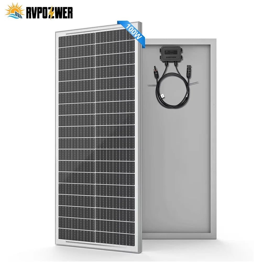 Rvpozwer 100W Monocrystalline Solar Panel For Off Grid Homes