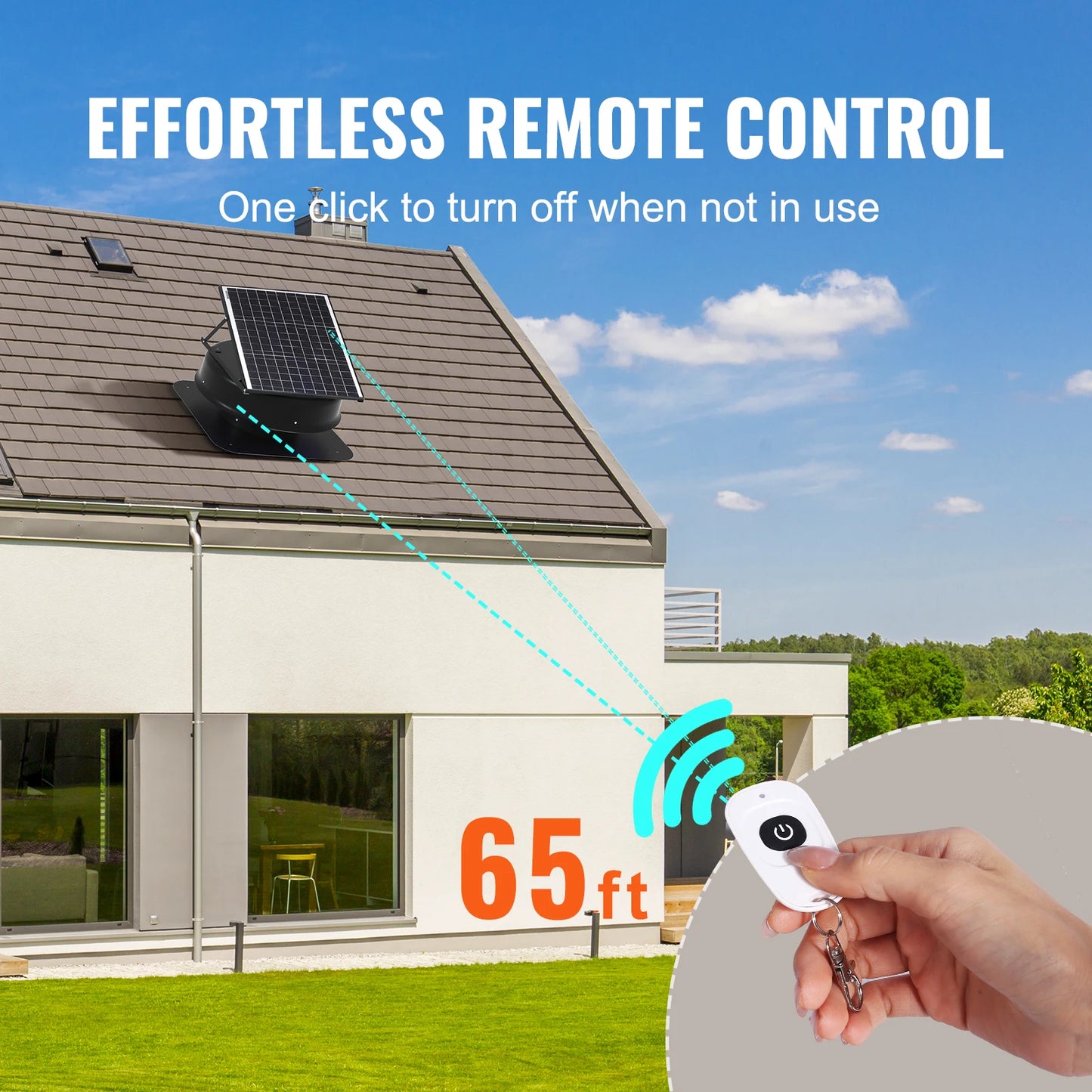 VEVOR Solar Attic Fan 40W 1230 CFM with Smart Adapter