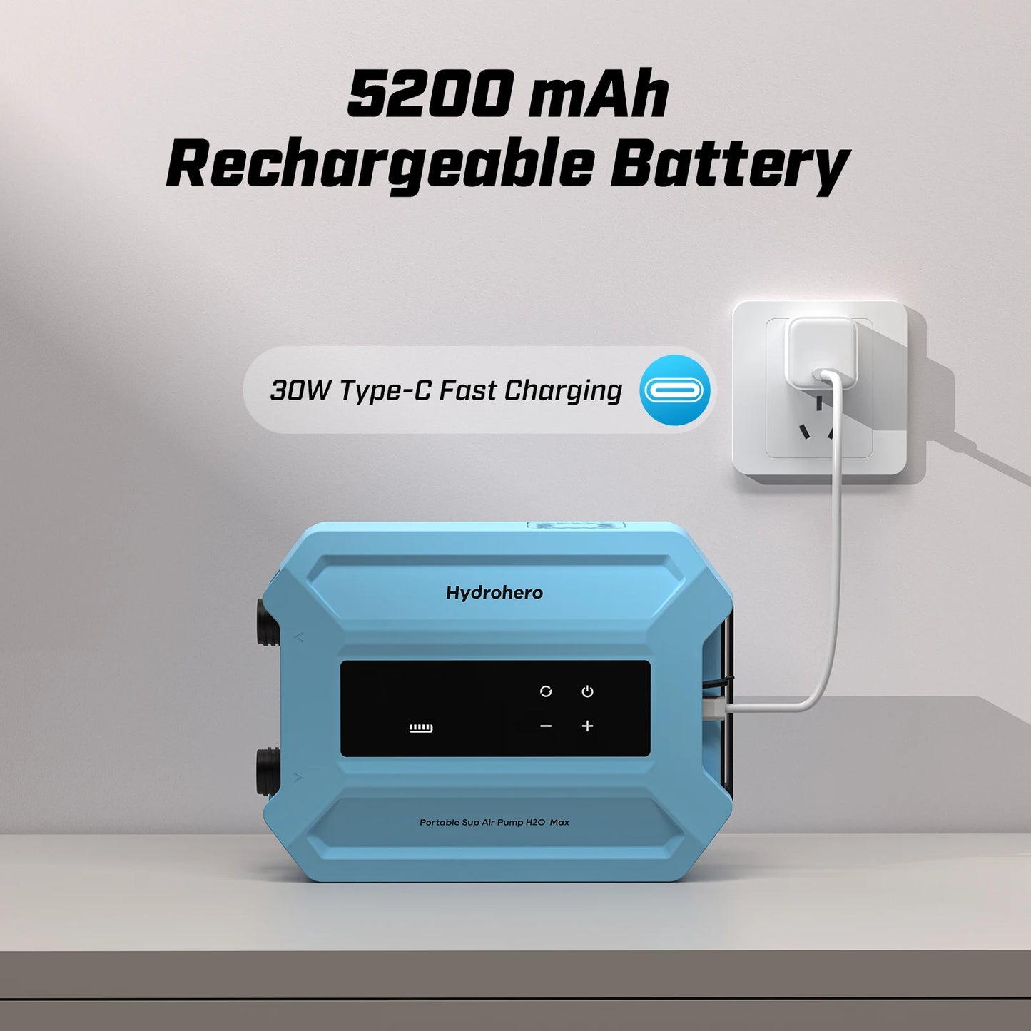 Electric SUP Air Pump 5200mAh 18.5V 20 PSI Rechargeable Portable