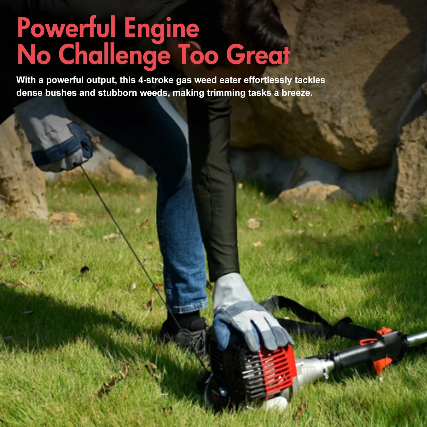 Gas Four Stroke Weed Eater 31cc Straight Shaft Trimmer