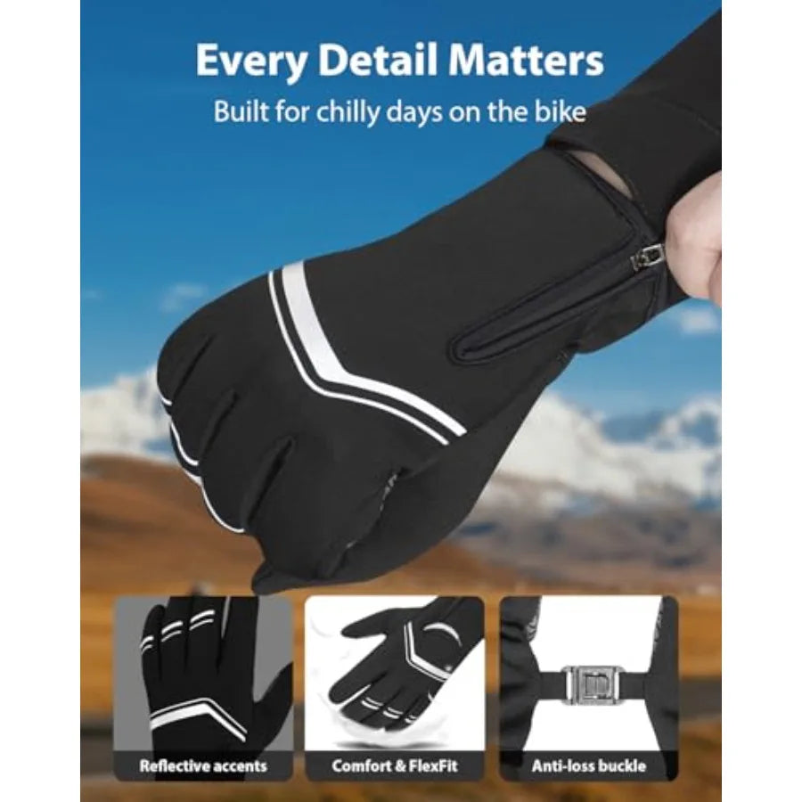 Winter Cycling Gloves for Men and Women Warm Bike Riding Gloves