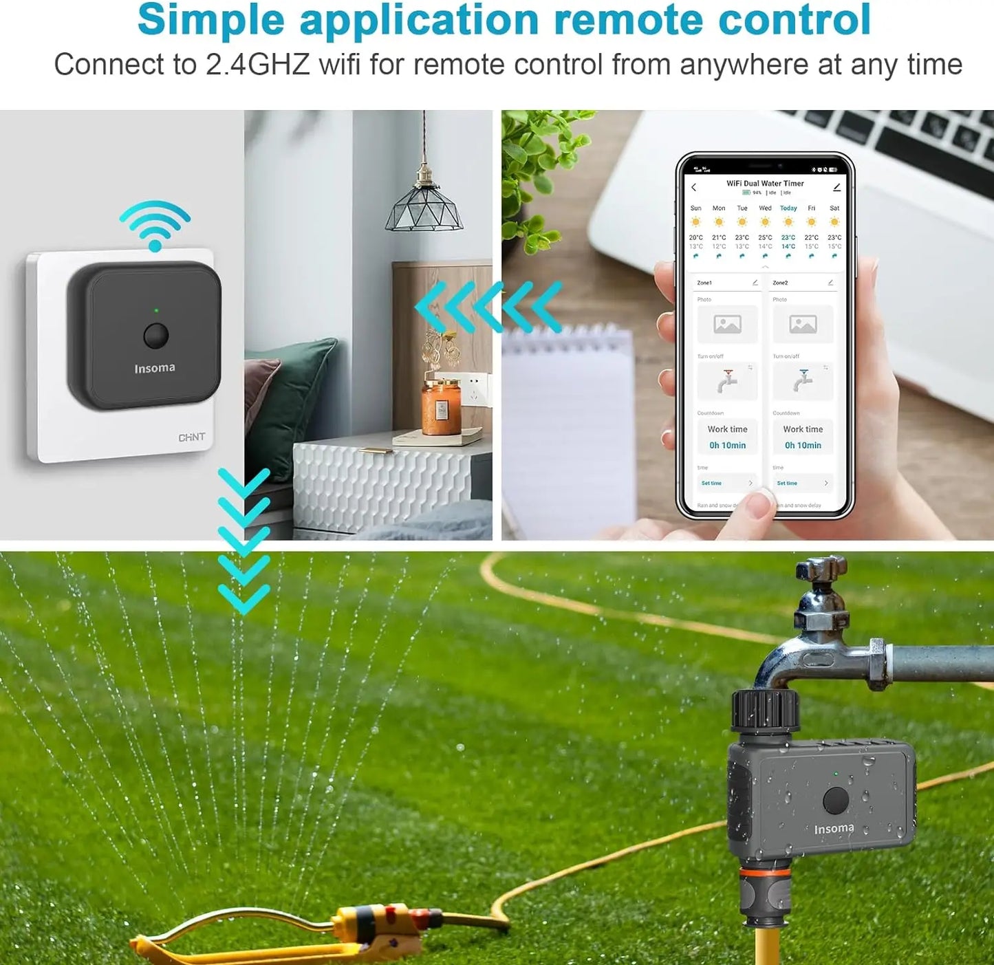 Insoma WiFi Remote Sprinkler Timer For Smart Garden Irrigation Alexa