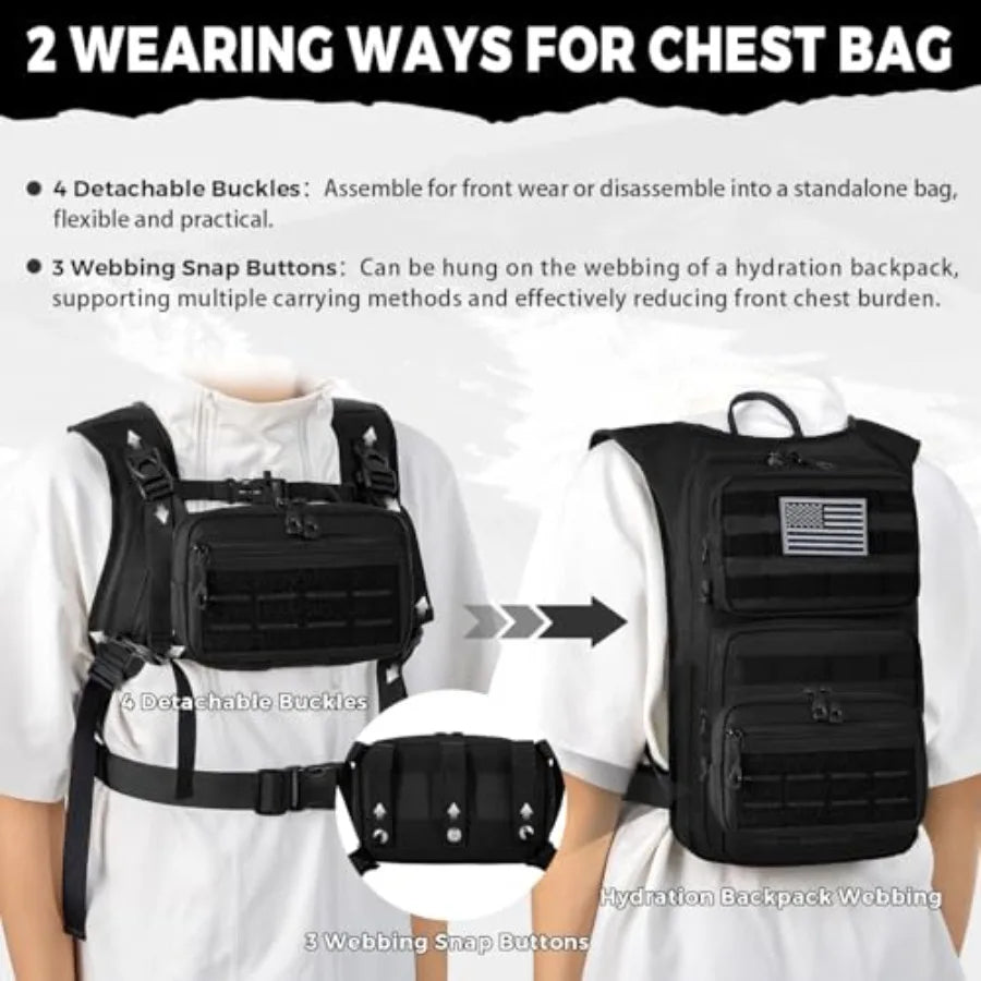 Hydration Backpack With 2L Water Bladder For Outdoor Sports