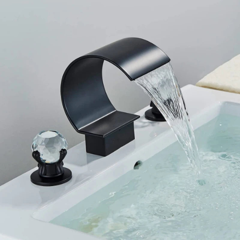 Wanmivezlo Brass Deck Mount Widespread Basin Faucet Dual Handle