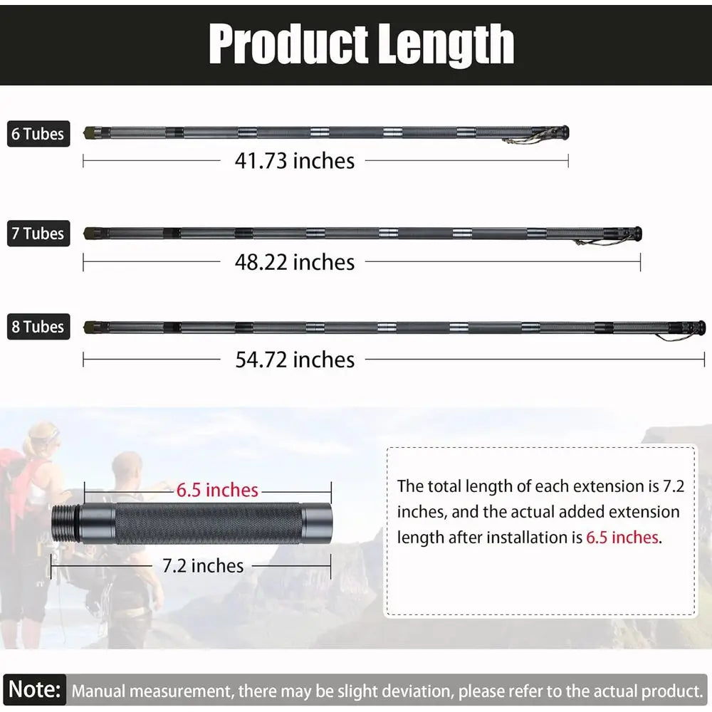 7 In 1 Tactical Walking Stick Space Grade Alloy For Survival Hiking Self Defense