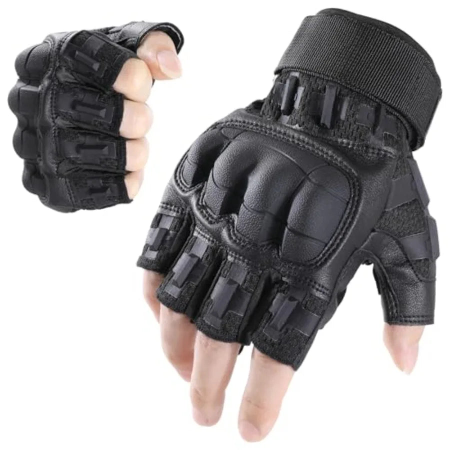 Fingerless Tactical Gloves For Men Airsoft Motorcycle Cycling Outdoor