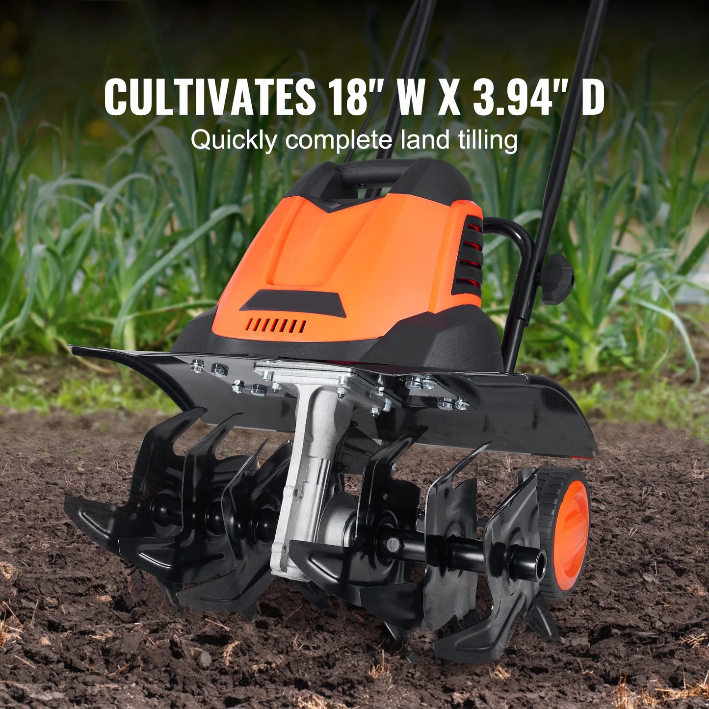 SucceBuy 12 Amp Corded Electric Tiller Cultivator With Steel Tines