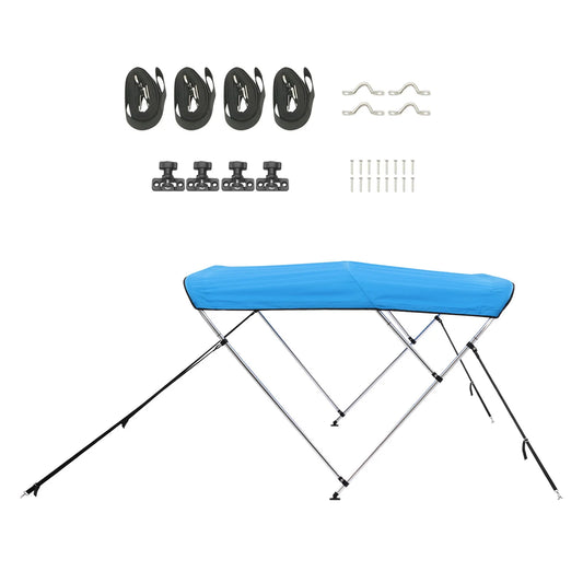 SucceBuy Boat Bimini Tops With Aluminum Frame 600D Polyester Waterproof