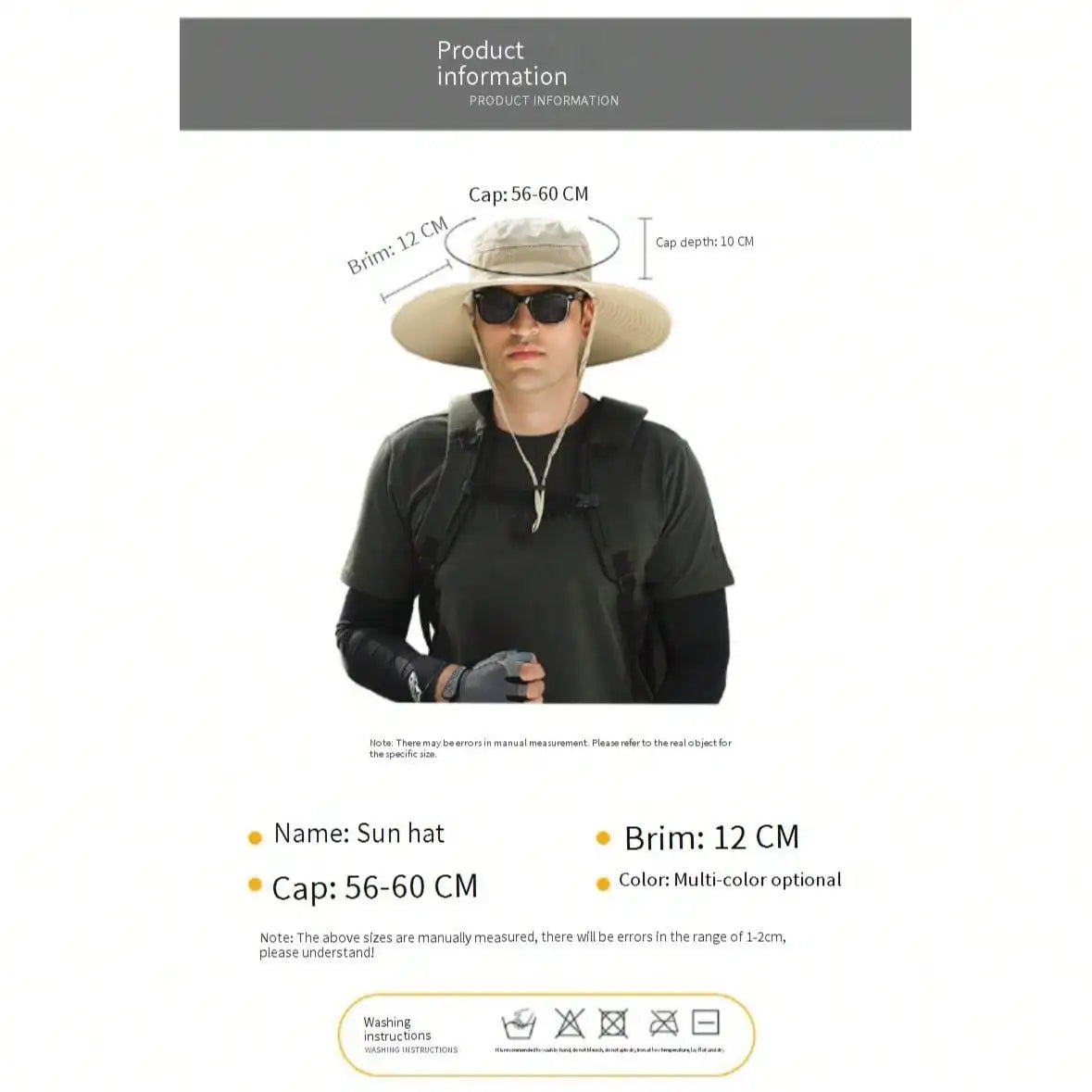 Men's Solar Powered Cooling Fishing Hat With Fan UV Protection