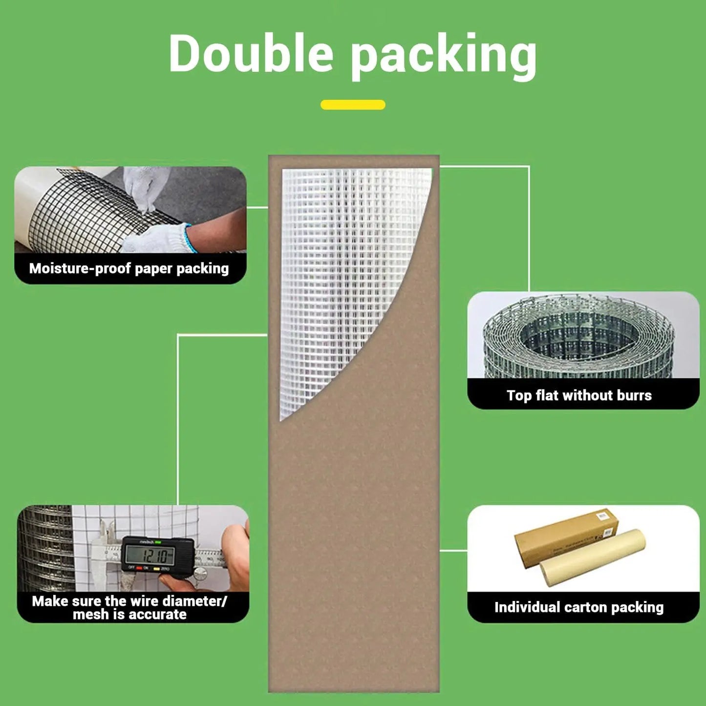 HiMISS Chicken Wire Mesh Roll Galvanized Steel Garden Fencing