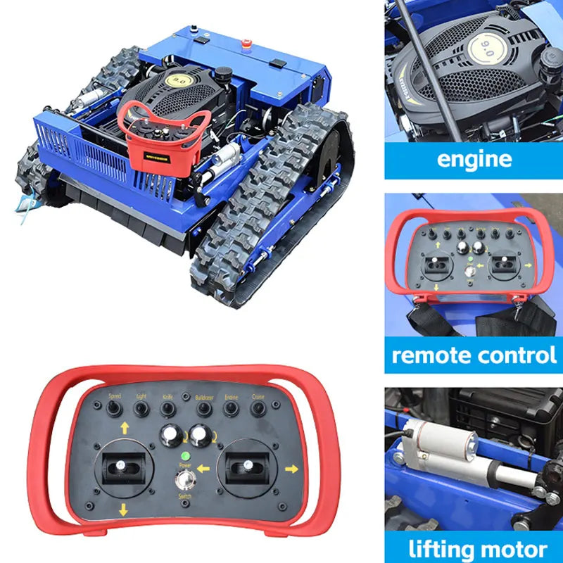 RELYMG Wireless Remote Control Robotic Lawn Mower All Terrain Cutter