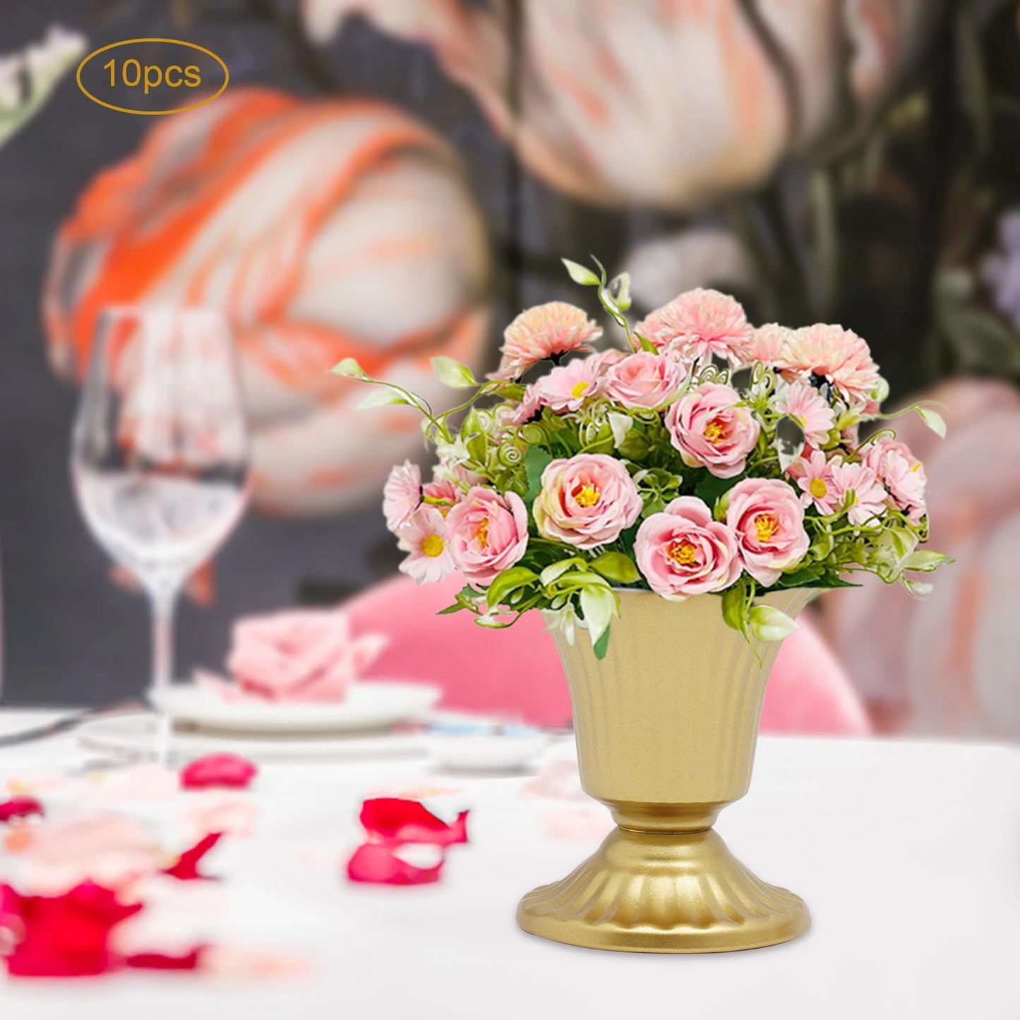 10 Pcs Iron Trumpet Vases Set For Wedding Centerpieces