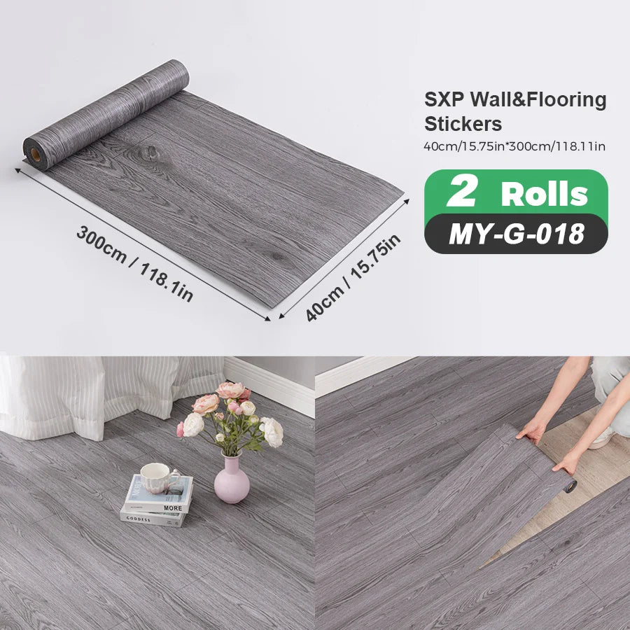 Self Adhesive Wall And Floor Sticker Wood Grain Marble Design 2 Rolls
