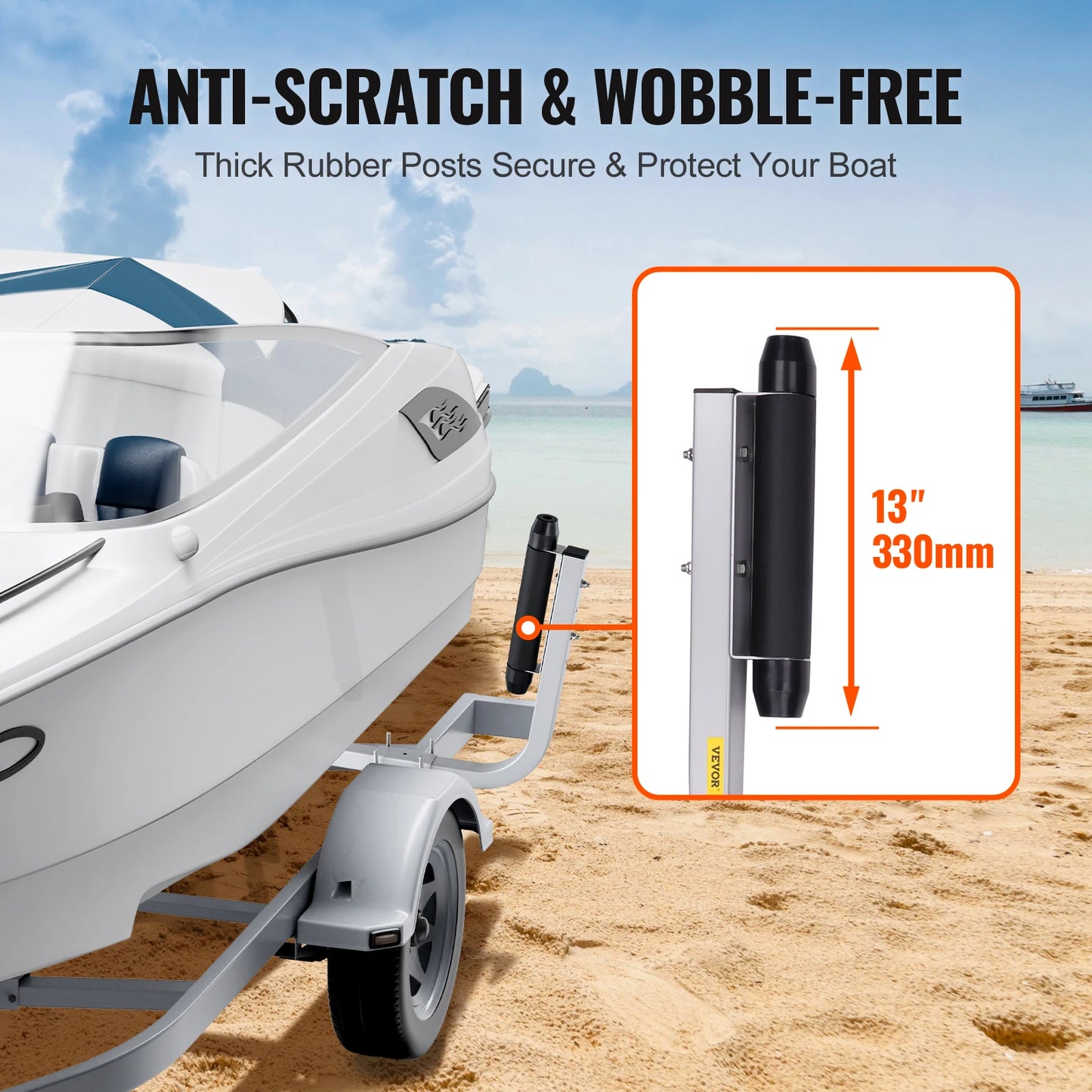 SucceBuy Boat Trailer Guide Poles 2 Pack Rustproof Galvanized Steel