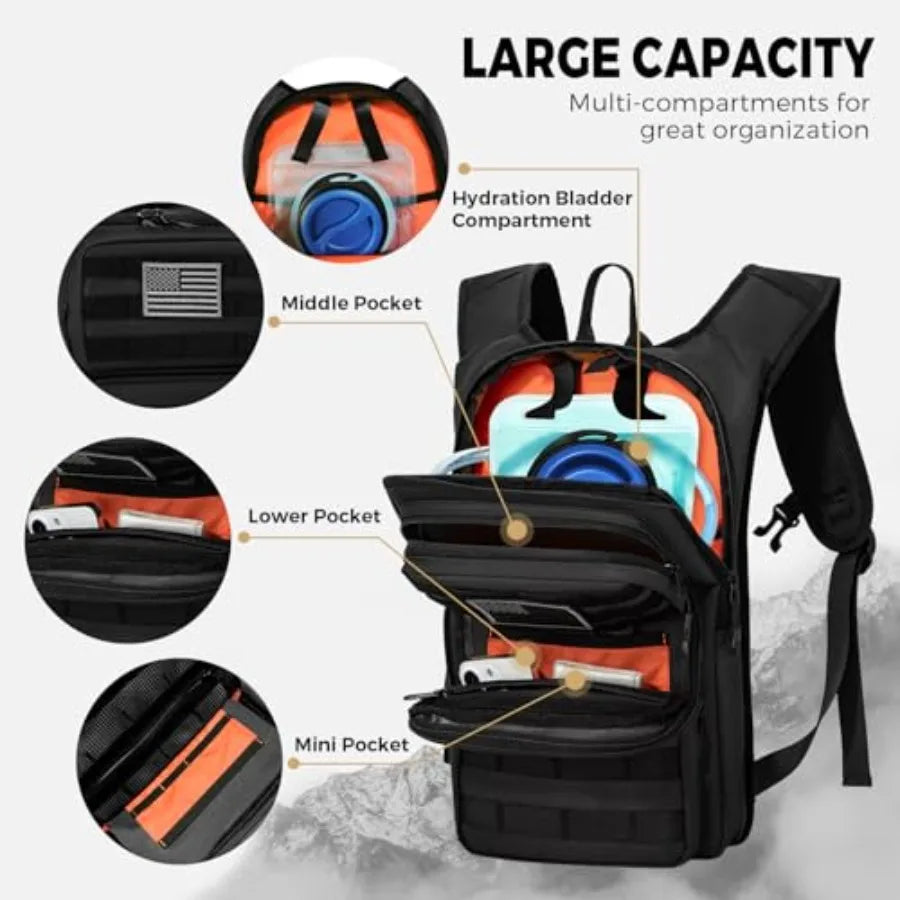 Hydration Backpack With 2L Water Bladder For Outdoor Sports